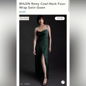 BHLD BLACK Remy Cowl-Neck Satin Gown